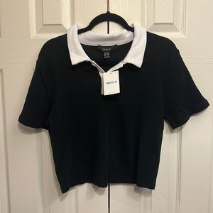 NWT F21 Cropped Collared Top